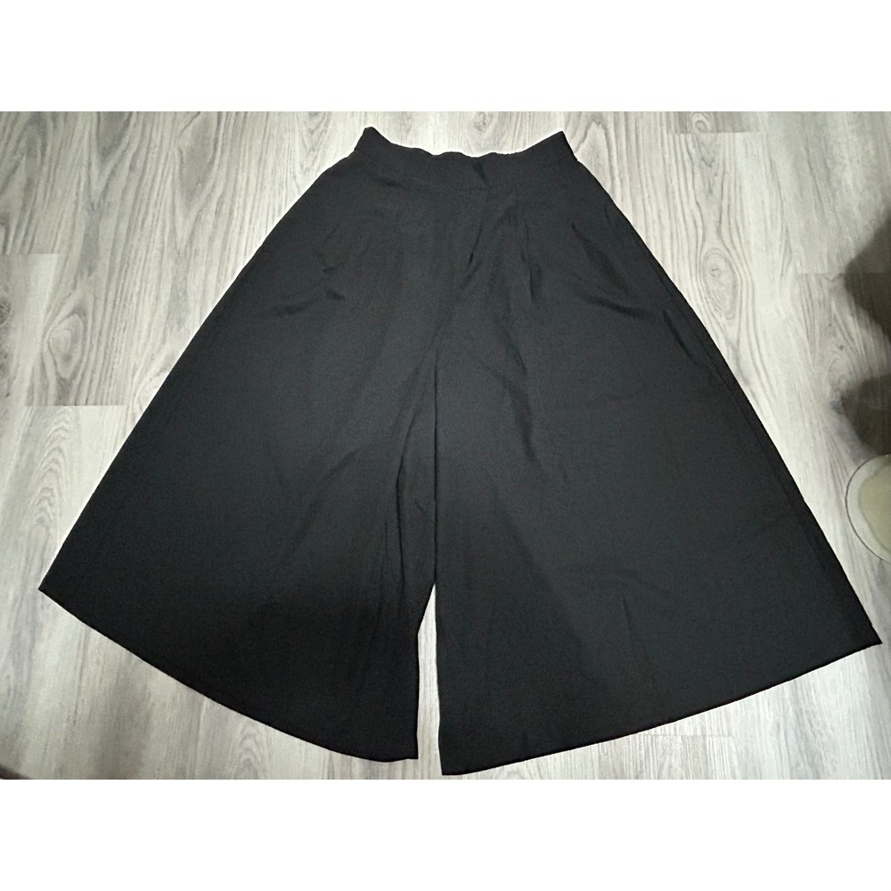 Unbranded Womens Wide Leg Culotte Pants Polyester XL Black Palazzo Trousers